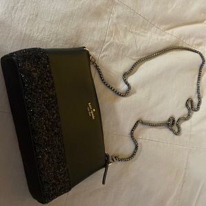 Kate Spade black purse with sparkle bottom